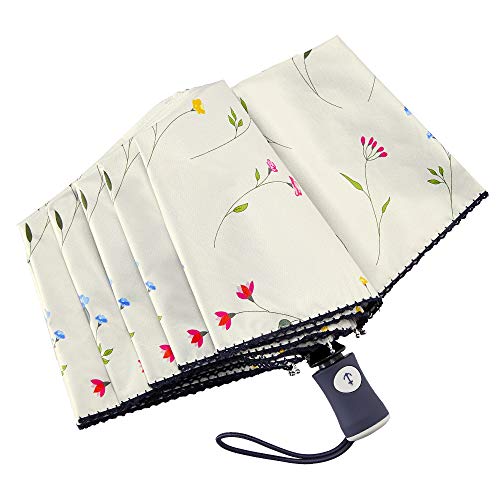 DBA FDJASGY UV Sun Umbrella Compact Folding Travel Umbrella Auto Open and Close for Windproof, Rainproof & 99.9% UV Protection Parasol with Black Anti-UV Coating