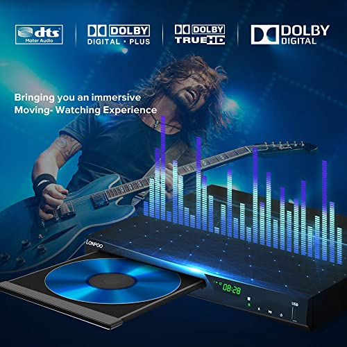 Blu Ray DVD Player,Full HD Blu-ray Disc Player with Metal Enclosure,Easy Hook Up and User Friendly, 1080P Home Theater DVD Player with HDMI Output, Support HDD and USB Playback