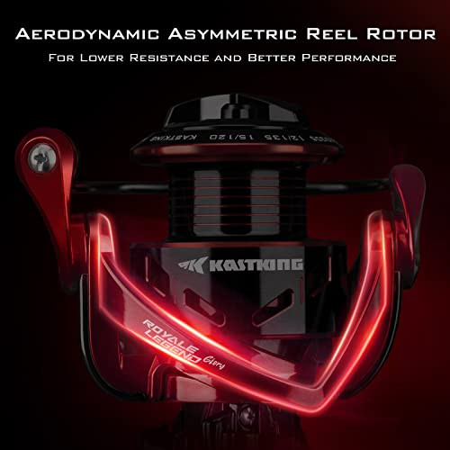KastKing Royale Legend Glory Fishing Reel - 6.2:1 Gear Ratio Spinning Reel, Up to 22 Lbs of Carbon Drag, 7+1 Stainless Steel Ball Bearings, Graphite Frame, Asymmetric Spinning Reel Rotor Design