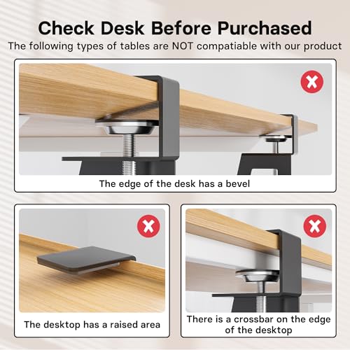 BONTEC Keyboard Tray Under Desk, Pull Out Keyboard & Mouse Tray with C-clamp, 25.6 Excluding Clamps (30 Including Clamps) x 11.8 Inch Steady Slide-Out Computer Drawer for Typing, Dark Black