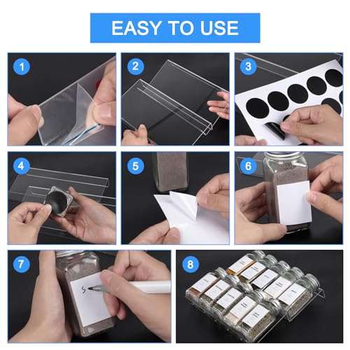 Acrylic Seasonings Spice Rack,4 Tier,Expandable From 9" to 18",Acrylic Spice Drawer Organizer,Organize and Display Your Spices,and Seasonings(Jars not included)