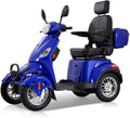 Heavy Duty 4 Wheel Mobility Scooters for Seniors & Adults 500lbs Capacity - Electric Powered Chair - 800W All Terrain Fast Mobility Scooter for Travel w/Long Range Battery Remote Key, Blue