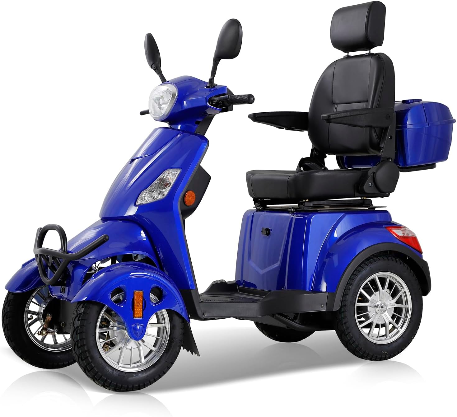 Heavy Duty 4 Wheel Mobility Scooters for Seniors & Adults 500lbs Capacity - Electric Powered Chair - 800W All Terrain Fast Mobility Scooter for Travel w/Long Range Battery Remote Key, Blue