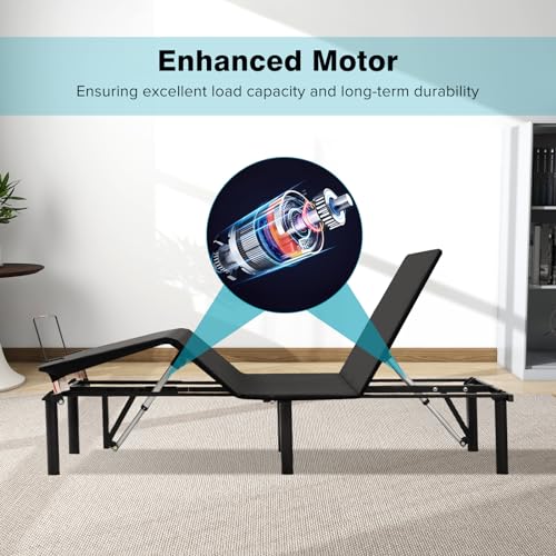 Twin Adjustable Bed Frame, Wireless Remote Control, Whisper Quiet Durable Motor, Independent Head and Foot Incline, Fabric Covered, Zero Gravity,adjustable bed frame twin XL Size