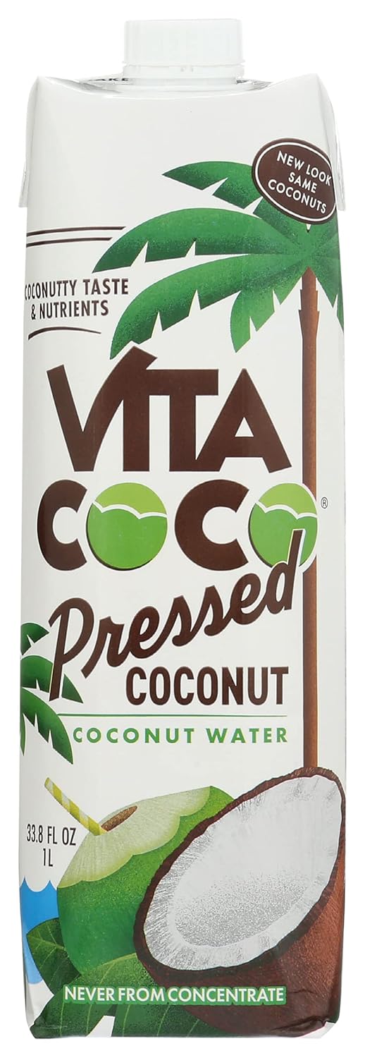 Vita Coco Coconut Water, Pressed Coconut, More Coconutty Flavor, Natural Electrolytes, Vital Nutrients, 33.8 Fl. Oz (Pack of 12)