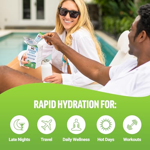 FORCE FACTOR Liquid Labs Electrolytes Powder, Hydration Packets to Make Electrolyte Water with 5 Essential Electrolytes, Vitamins, Minerals, and Antioxidants, Lemon-Lime Flavor, 20 Stick Packs