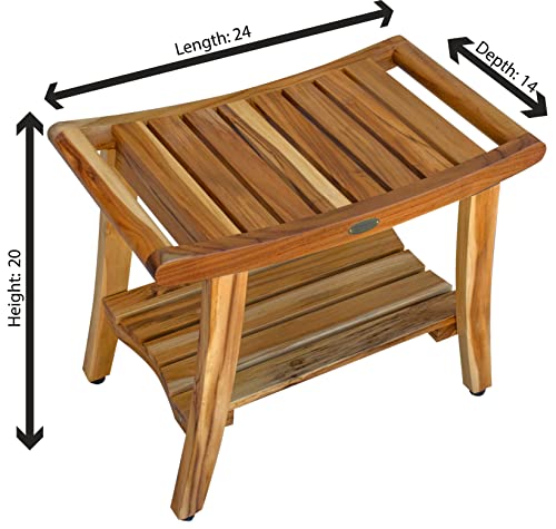 30 Inch, Teak Shower Bench, Teak Shower Stool, Shower Benches for Inside Shower, Teak Bench Shower, Teak Shower Seat, Wooden Shower Bench