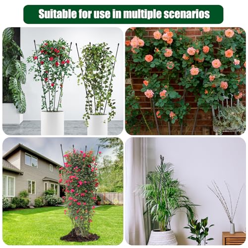 Garden Trellis for Climbing Plants Indoor and Outdoor,Obelisk Trellis DIY 2 Shapes Rustproof Plants Trellis for Potted Plant with Twist 2 Pack