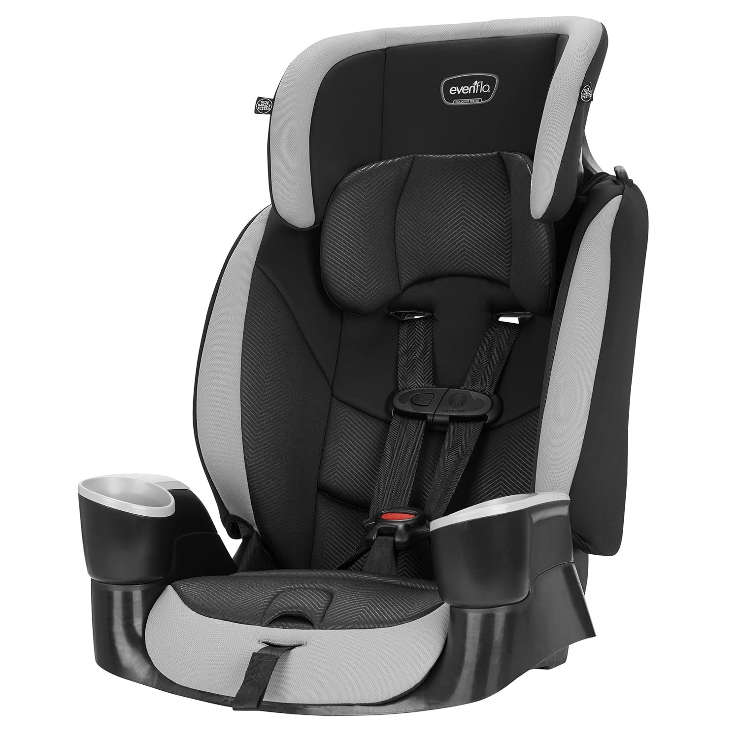 Evenflo Maestro Sport Harness Highback Booster Car Seat, 22 to 110 Lbs., Granite Gray, Polyester & GoTime LX Booster Car Seat (Chardon Black)