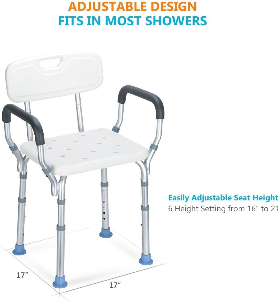 OasisSpace Heavy Duty Rollator Walker & Bathtub Chair with Arms for Seniors