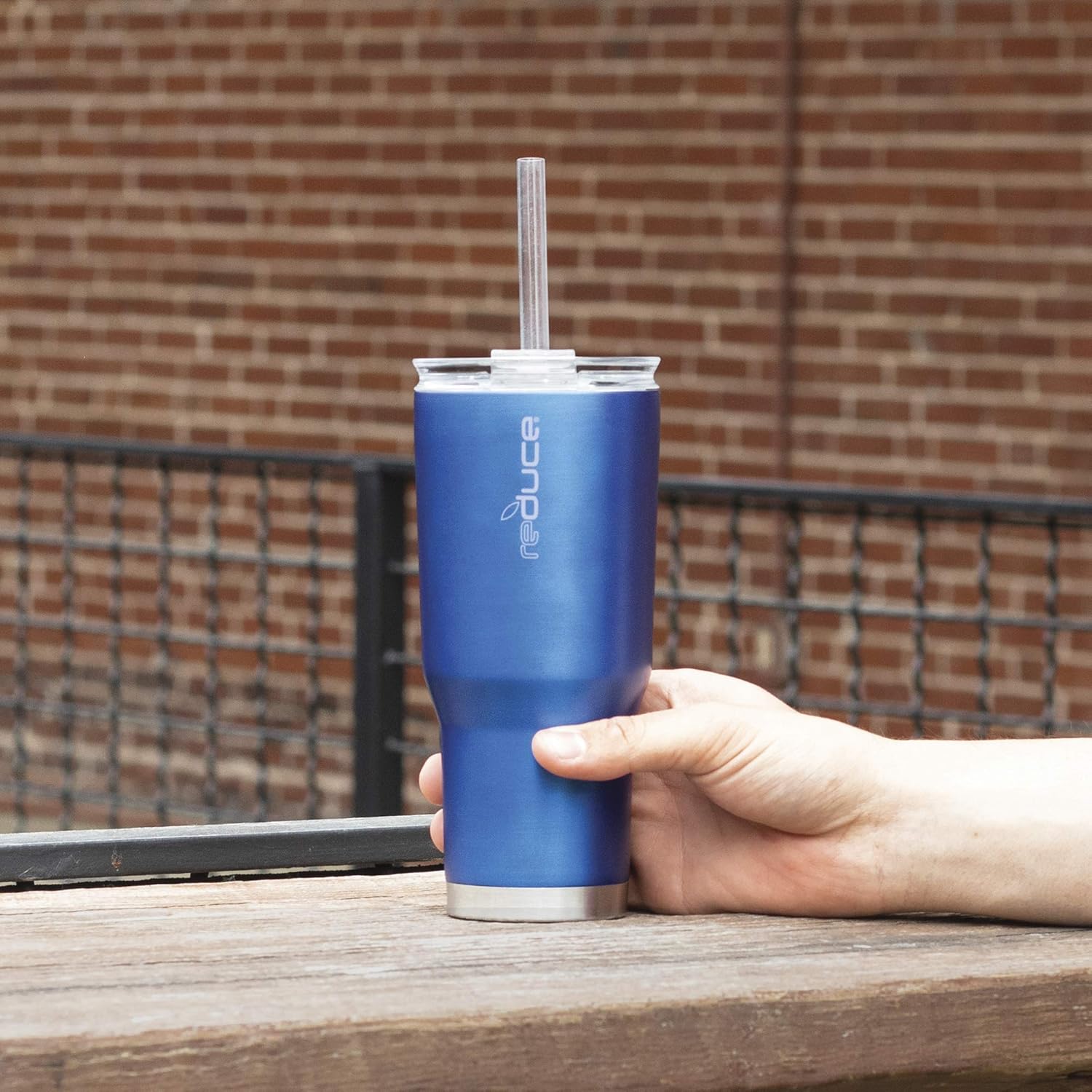Reduce 24 oz Tumbler, Stainless Steel – Keeps Drinks Cold up to 24 Hours – Sweat Proof, Dishwasher Safe, BPA Free – Blue and White, 2 Pack