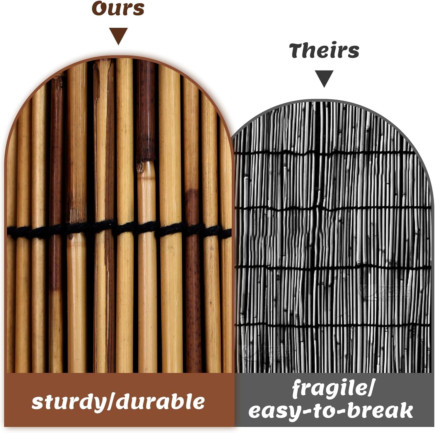 TOOKNIN1 Pack Bamboo Reed Fence 6 Feet High, 6FT X 16.4FT Natural Reed Fencing Privacy Reed Screening for Outdoor, Gallery, Restaurant, Hotel, Patio,Brown