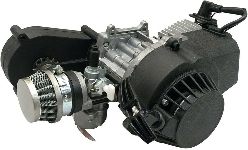 49CC 2-Stroke Engine Motor Kit - Gasoline Engine for Mini Bike, ATV, Scooter - Single Cylinder, Air Cooled, Pull Start Racing Engine for Pocket Bikes and Dirt Bikes