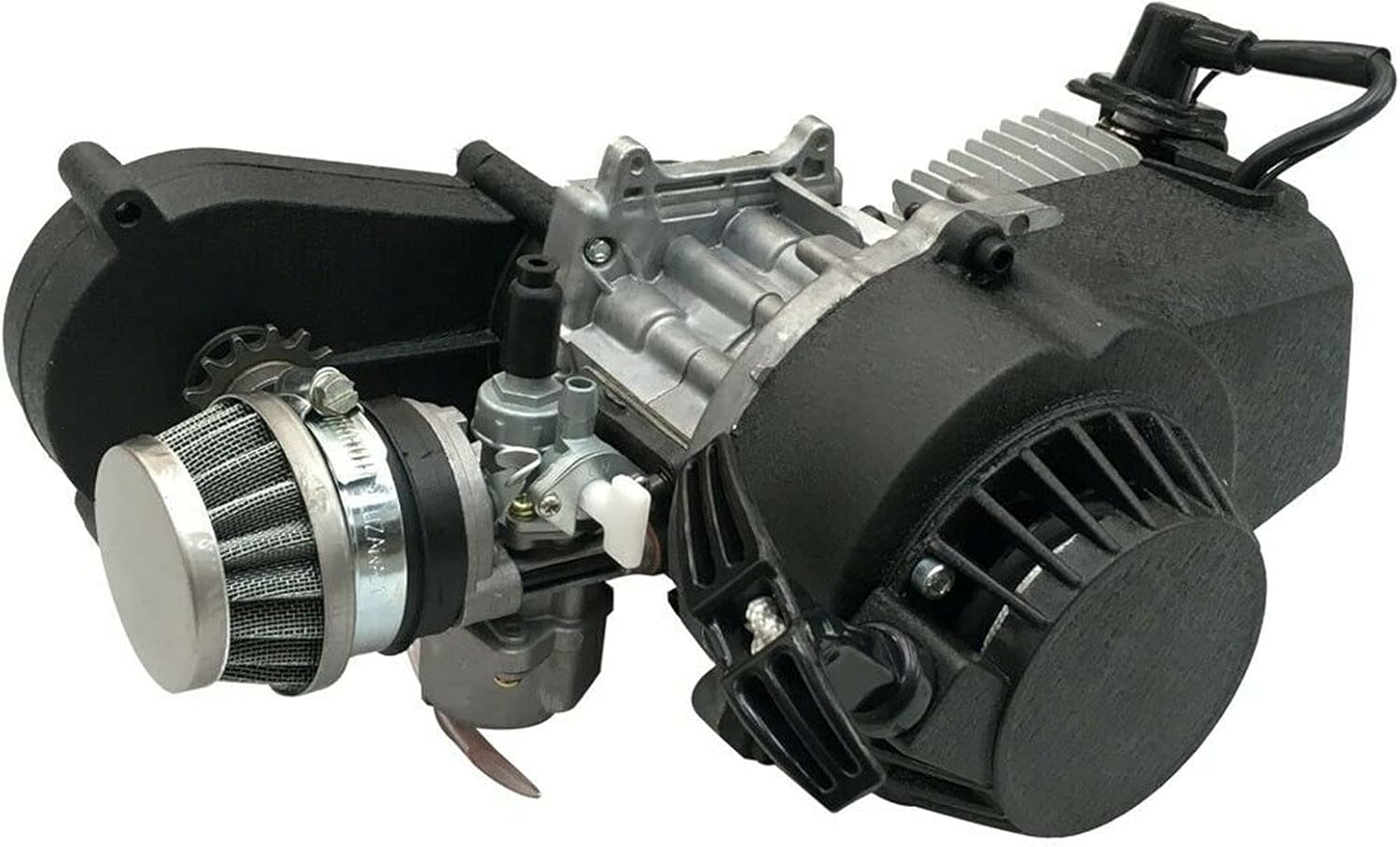 49CC 2-Stroke Engine Motor Kit - Gasoline Engine for Mini Bike, ATV, Scooter - Single Cylinder, Air Cooled, Pull Start Racing Engine for Pocket Bikes and Dirt Bikes