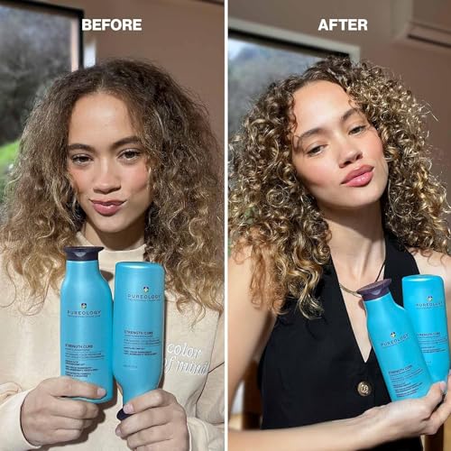 Pureology Strength Cure Shampoo | For Damaged, Color-Treated Hair | Fortifies & Strengthens Hair | Sulfate-Free | Vegan
