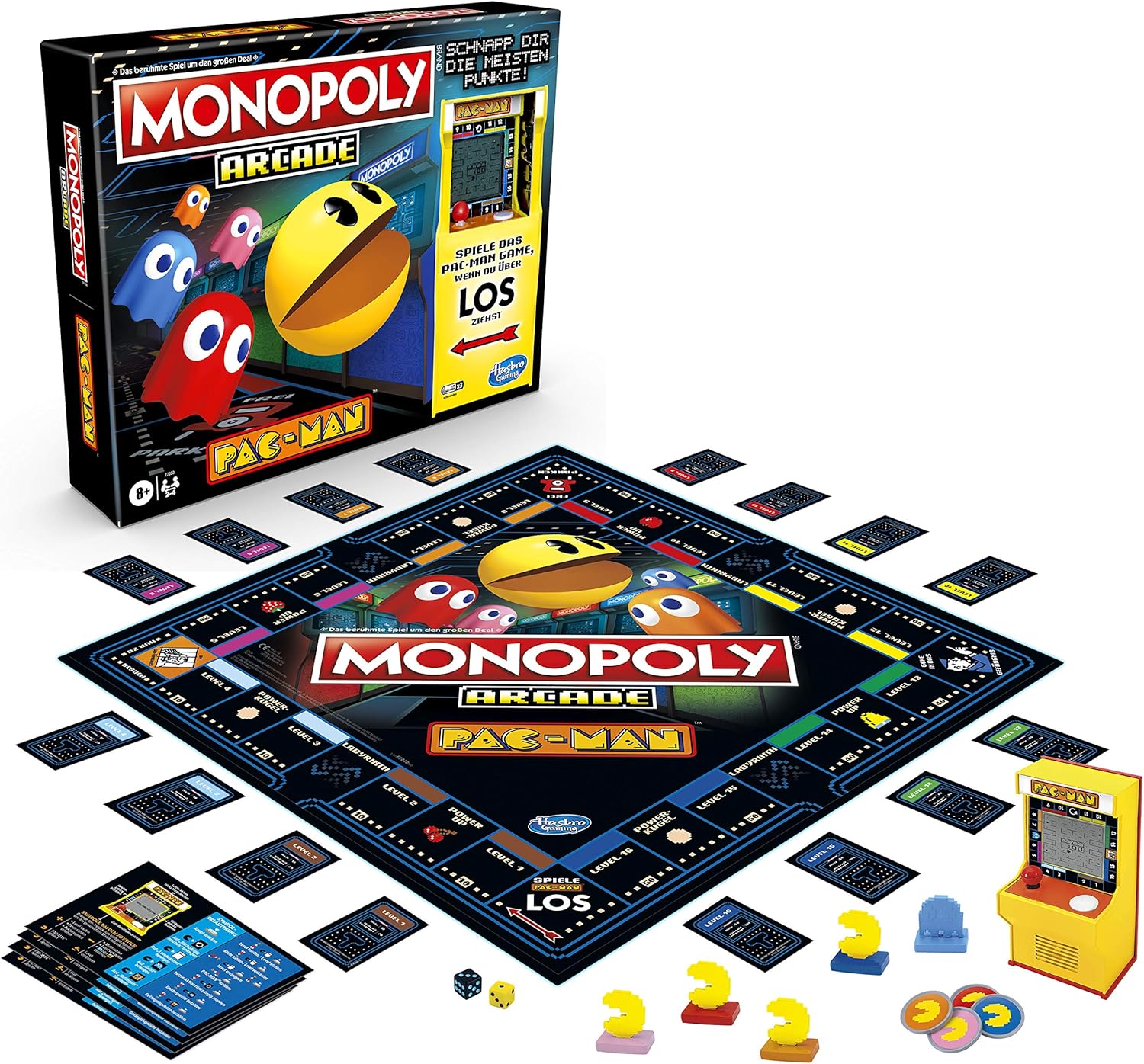 Monopoly Arcade Pac-Man, Monopoly Board Game for Children Aged 8+, Includes Bank and Arcade Machine