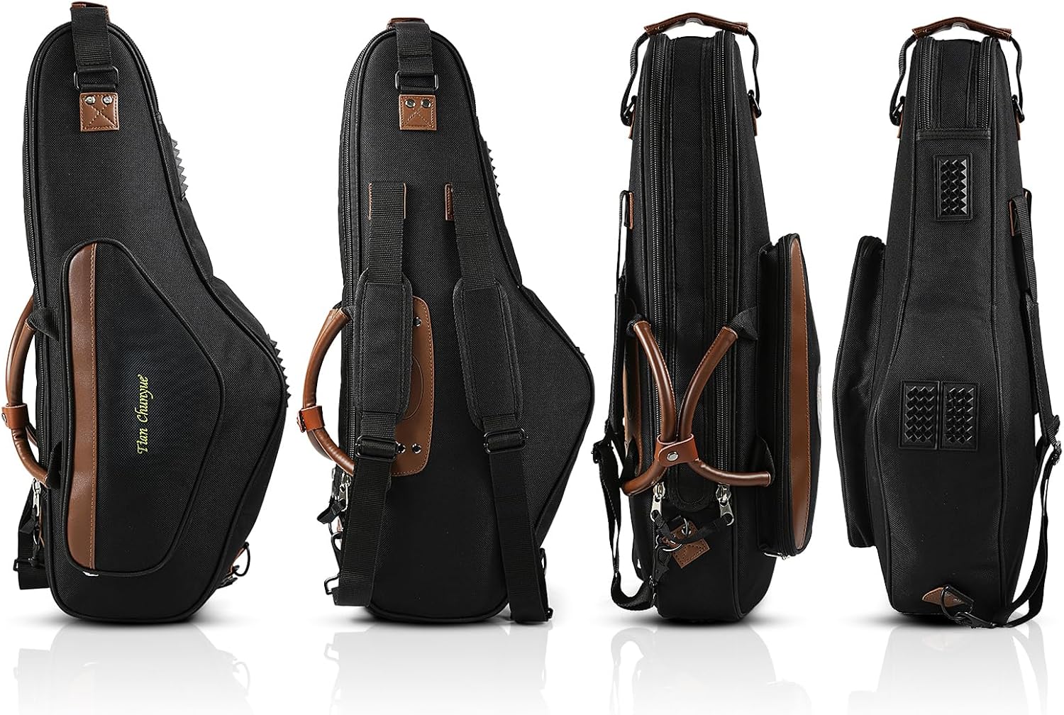 Alto Saxophone Case - Waterproof Oxford Cloth Double Zipper Design Double Shoulder Straps Portable Alto Saxophone Carrying Saxophone Case