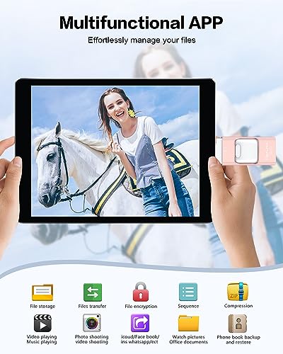 256GB Flash Drive for iPhone Photo Stick,Thumb Drive USB Stick High Speed Transfer USB Drives External Picture Video Storage Memory Expansion for iPhone/iPad/PC (Blue)