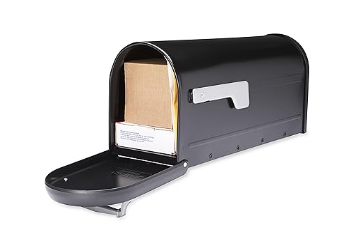 Architectural Mailboxes Chadwick Galvanized Steel Post Mount Mailbox, 8950B-10, Black, Medium Capacity