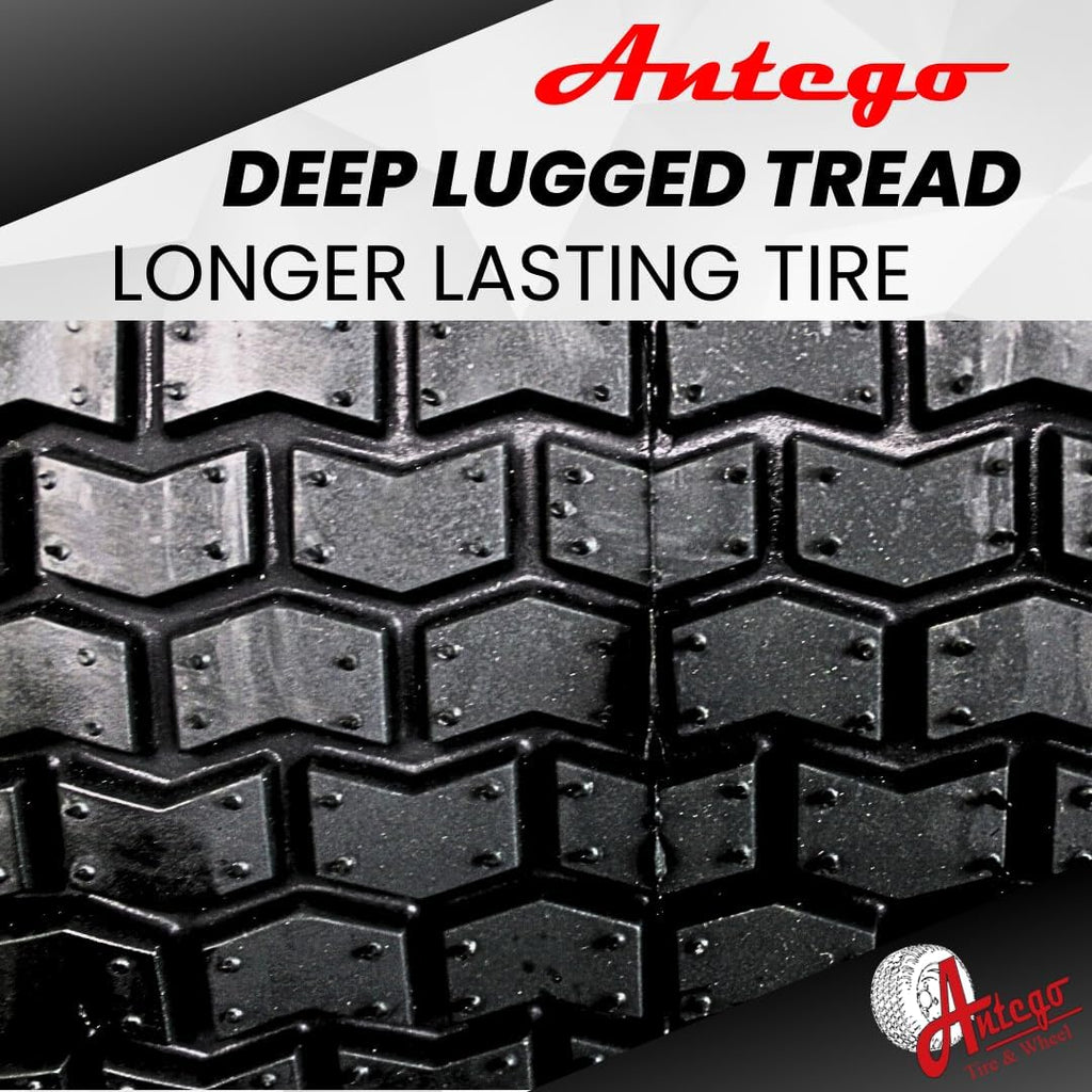 (Set of 2) 20x8.00-8 Lawn & Garden Mower Turf Tires - 4 Ply with Keyed Hub Wheel | Compatible with Husqvarna & Some Craftsman Models