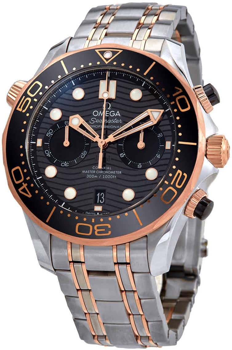 Omega Seamaster 300 Master Co-Axial Chronograph Automatic Chronometer Black Dial Men's Watch 210.20.44.51.01.001