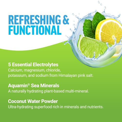 FORCE FACTOR Liquid Labs Electrolytes Powder, Hydration Packets to Make Electrolyte Water with 5 Essential Electrolytes, Vitamins, Minerals, and Antioxidants, Lemon-Lime Flavor, 20 Stick Packs