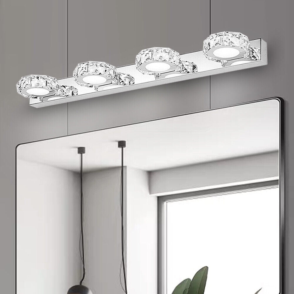 Modern LED Crystal Mirror Light Front Wall Lamp Bathroom Vanity Light Fixture for Bathroom, Mirror-front