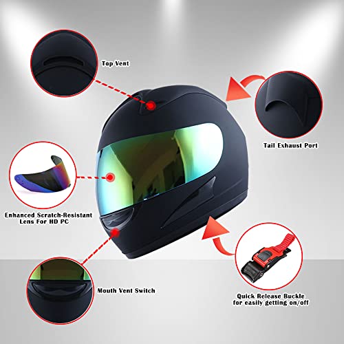 WOW Motorcycle Street Bike Full Face Helmet