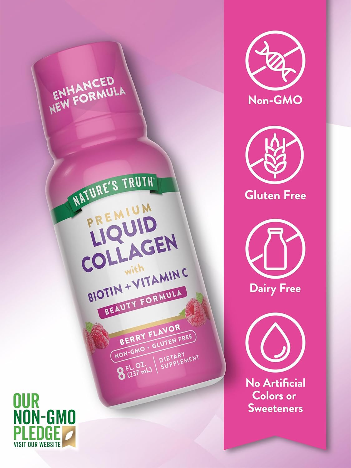 Nature's Truth Liquid Collagen | Berry Flavor | 8 oz | Non-GMO and Gluten Free Supplement