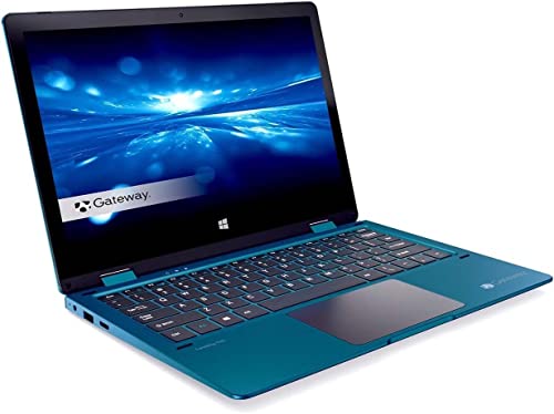 Gateway Newest Touchscreen 11.6 HD 2-in-1 Convertible Laptop in Blue Intel N4020 4GB RAM 64GB SSD Mini-HDMI Webcam Hugo Tech Mart Windows 11 S (Renewed)
