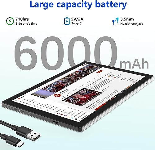 2024 Newest Tablet with Keyboard Tablets 2 in 1 8GB+64GB 10 inch Tablet and Case Mouse Stylus Game Android 13.0 Tablets PC 10.1 IPS Screen Tableta Computer 8MP Dual Camera WiFi BT Blue Tab