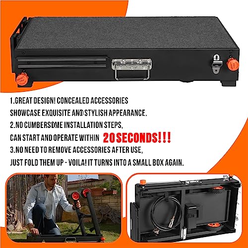 Outdoor Grill Table,Blackstone Griddle Stand,BBQ Prep Table With Wheels And Seasoning Tray,Universal Grill Cart Fit 17 Inch Or 22 Inch Griddle,Folds Flat Quickly Ninja Grill Stand