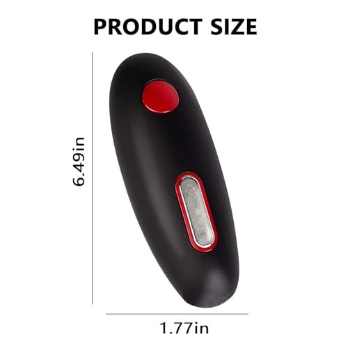 Electric Can Opener: Open Your Cans with A Simple Push of Button - Smooth Edge, Food-Safe and Battery Operated Handheld Can Opener (Black)