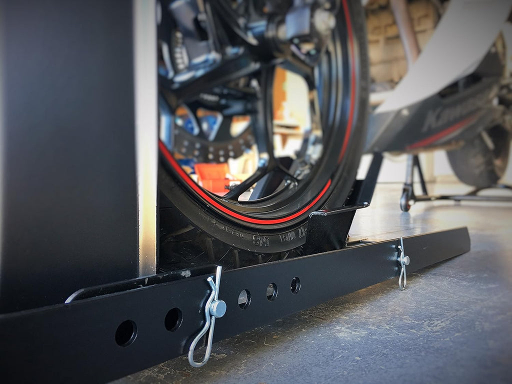 MaxxHaul 70271 Adjustable Motorcycle Wheel Chock Stand Heavy Duty 1800lb Weight Capacity