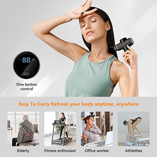 AERLANG Mini Massage Gun-Pink，Muscle Deep Tissue Massager Gun, Handheld Percussion Massager, Portable Quiet Massage Gun with Carry Case for Home Office Gym Birthday Gifts for Women Men Gifts for Dad