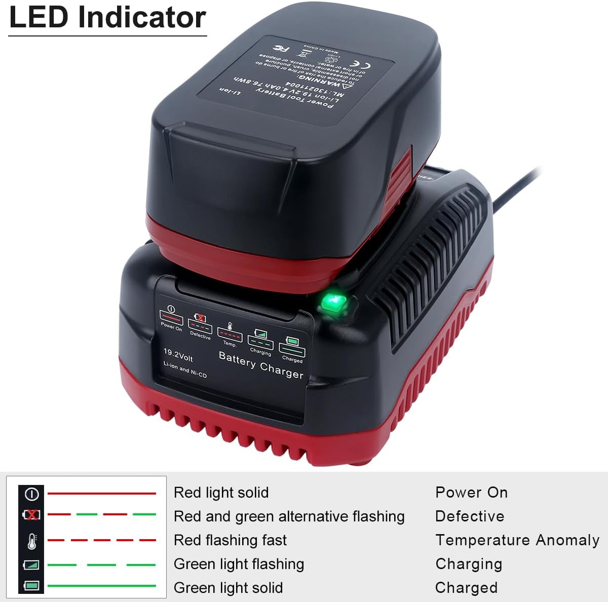 19.2V C3 Charger Replacement for Craftsman 19.2 Volt Lithium-ion & Ni-cad Battery Charger 140152004 DieHard XCP Battery 1425301 1323903 130279005 11375 11376 315.PP2011