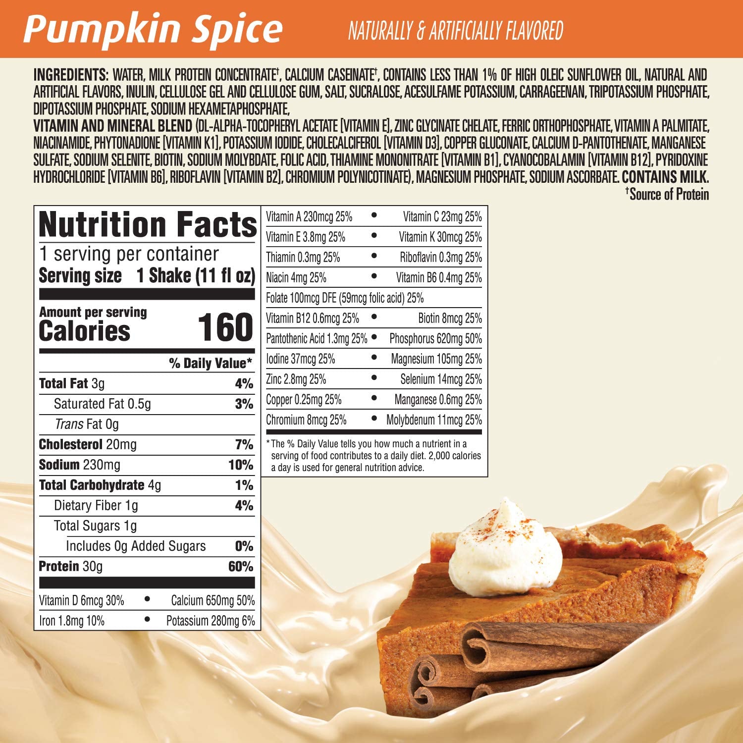Premier Protein 30g Protein Shake, Pumpkin Spice, 11 Fl Oz, Pack of 4