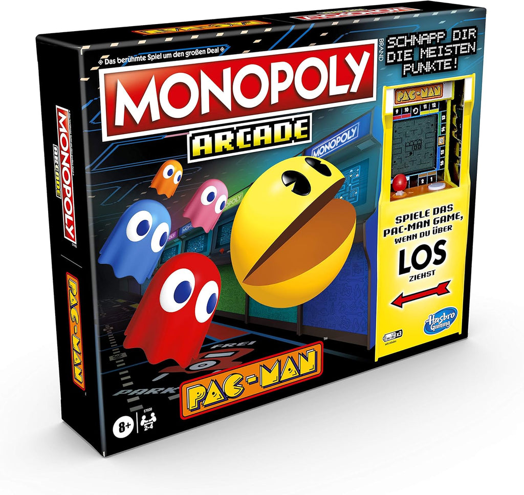 Monopoly Arcade Pac-Man, Monopoly Board Game for Children Aged 8+, Includes Bank and Arcade Machine