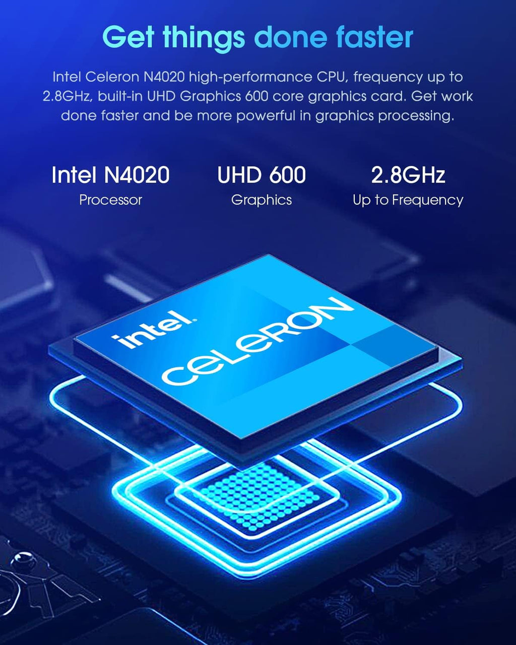 CHUWI HeroBook Pro 14.1'' Laptop with Travel Laptop Backpack, 256GB SSD 8GB RAM, Windows 11 Laptop, 1TB SSD Expand, Intel Celeron N4020(up to 2.8GHz), 2K FHD IPS Display