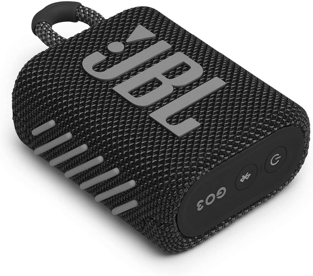 JBL Go 3 Portable Waterproof Wireless Bluetooth Speaker Bundle with Premium Carry Case (Black)