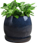 8in Artisan Planter, DRIP BLUE