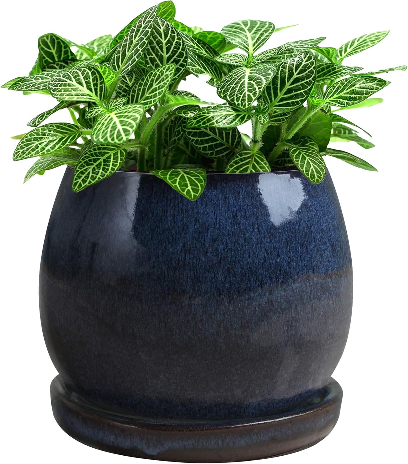 8in Artisan Planter, DRIP BLUE