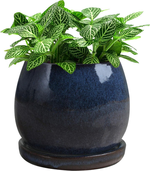 8in Artisan Planter, DRIP BLUE