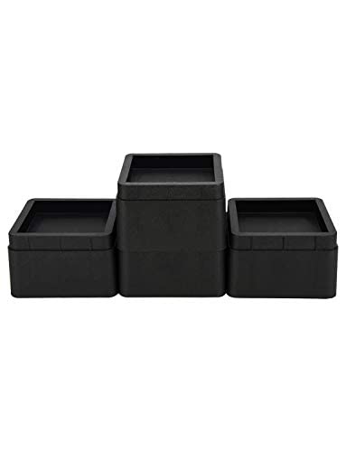 BTSD-home Bed Risers 2 or 4 Inch Heavy Duty Stackable Furniture Risers for Sofa Table Couch Chair Bed Raisers Blocks 4 Pack MultiWood