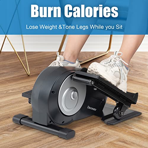 Davcreator Under Desk Bike Pedal Exerciser, Foot Peddler Exerciser with Magnetic Adjustable Resistance, Sitting Mini Exercise Bike for Home Workout, Office