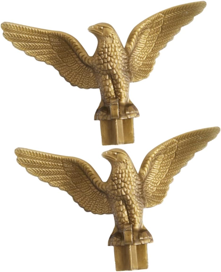 8 Pcs Eagle Flagpole Head Flag Pole Eagle Finial Topper Crafts Flag Topper Outdoor Accessories Metal Decor Metal Trim Top Hat Flag Pole Ornament The Gold Plastic Diagonal Insertion