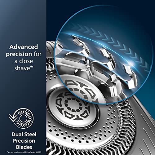 Philips Norelco Shaver Series 9000, Wet and Dry Electric Shaver, with Lift & Cut Shaving System and SenseIQ Technology, Pop-up Trimmer, Cleaning Pod, Charging Stand and Travel Case, Model S9987/85