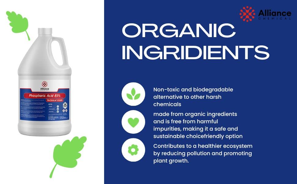 Phosphoric Acid 85% Technical Grade - 1 Gallon - Uses: PH Control and Adjustment, Corrosion Inhibitor, Activating Agent, Personal Care, Pharmaceutical, Agriculture - Made in America