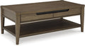 Signature Design by Ashley Roanhowe Coffee Table, 50" W x 26" D x 19" H, Dark Brown