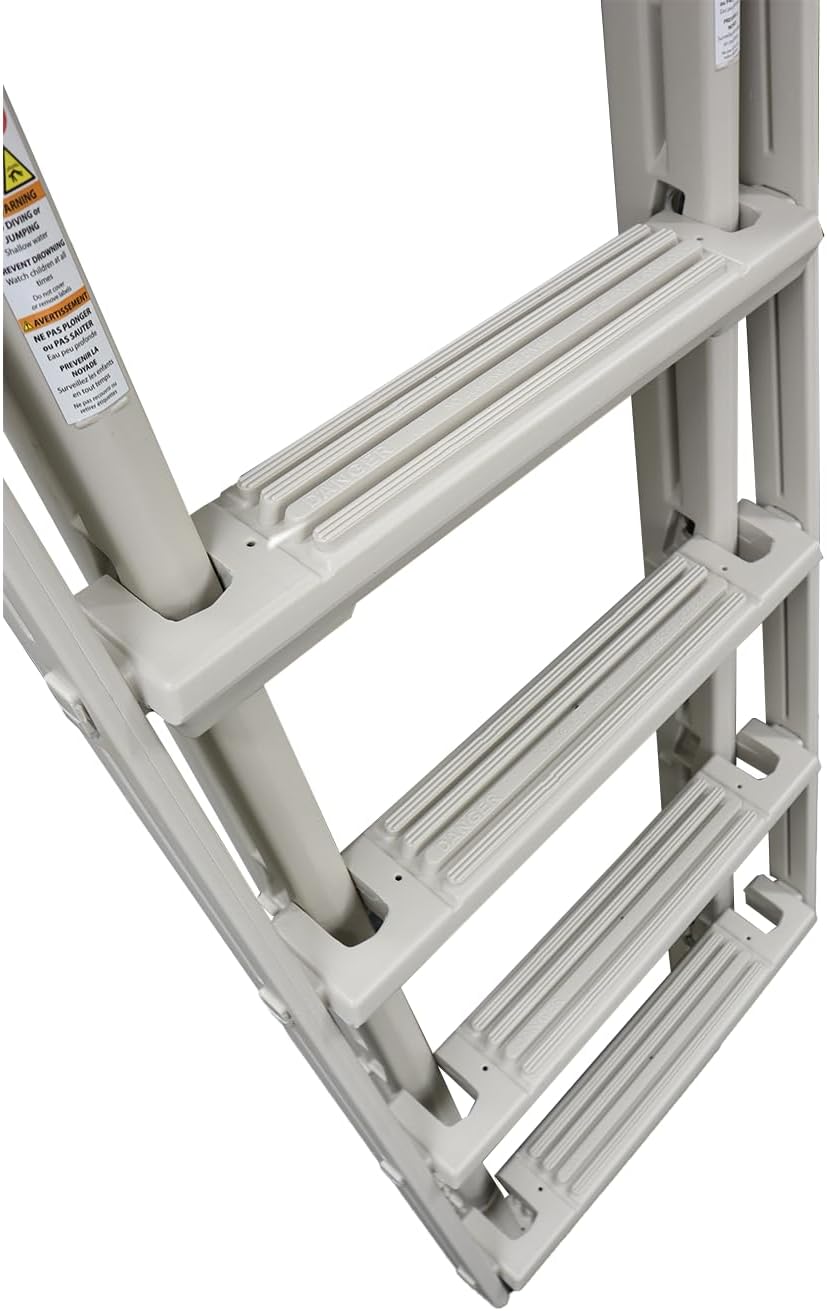 Confer Plastics 7100X Evolution 48" to 54" Adjustable A Frame Above Ground Swimming Pool Entry Ladder with Flip Up and Locking Section for Safety